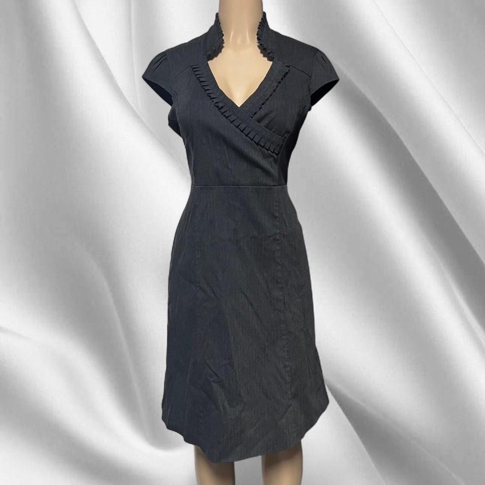 Y2K Le Chateau Pinstripe Ruffle Dress